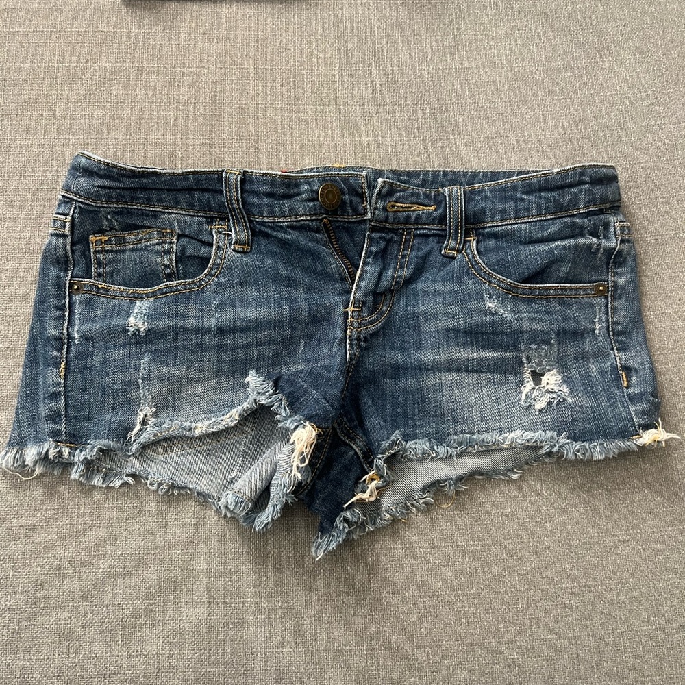 Mossimo Supply Co Blue Jean Shorts Distressed Cut-Off